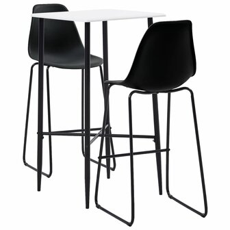 3-delige Barset kunststof zwart 1