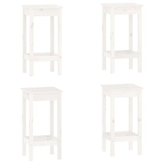 5-delige Barset massief grenenhout wit 5
