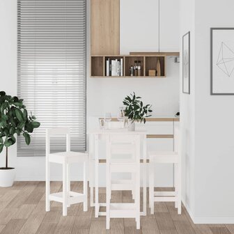 5-delige Barset massief grenenhout wit 1