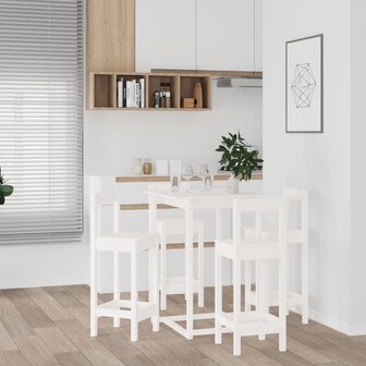 5-delige Barset massief grenenhout wit 6