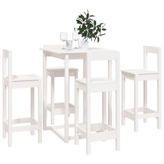 5-delige Barset massief grenenhout wit 7