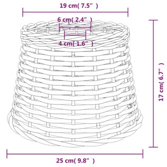 Plafondlampenkap &Oslash;25x17 cm wicker bruin 4