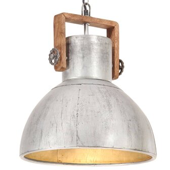 Hanglamp industrieel rond 25 W E27 40 cm zilverkleurig 1