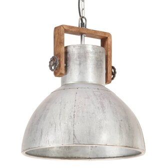 Hanglamp industrieel rond 25 W E27 40 cm zilverkleurig 2