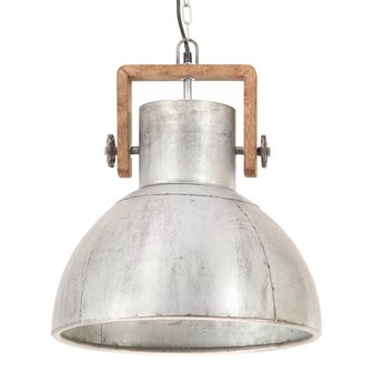 Hanglamp industrieel rond 25 W E27 40 cm zilverkleurig 5