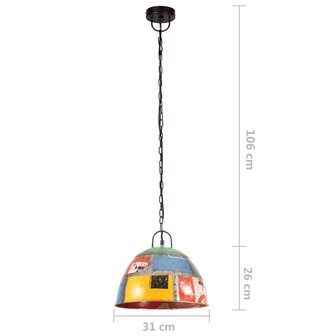 Hanglamp industrieel vintage rond 25 W E27 31 cm meerkleurig 8