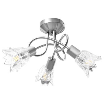 Plafondlamp met glazen tulpvormige kappen 3xE14 transparant 2