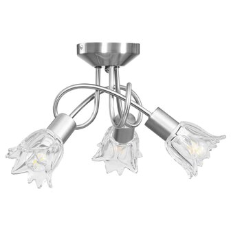 Plafondlamp met glazen tulpvormige kappen 3xE14 transparant 4