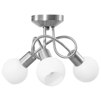 Plafondlamp met keramieken bolvormige kappen voor 3xE14 wit 4
