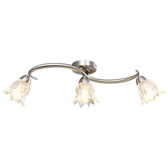 Plafondlamp met glazen tulpvormige kappen 3xE14 transparant 1