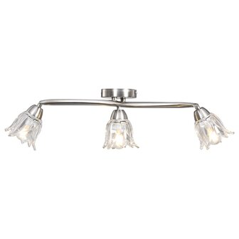 Plafondlamp met glazen tulpvormige kappen 3xE14 transparant 2