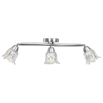 Plafondlamp met glazen tulpvormige kappen 3xE14 transparant 4