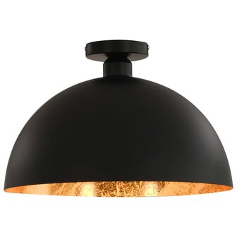Plafondlampen 2 st halfrond E27 zwart en goudkleurig 4