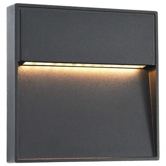 LED-buitenwandlampen 2 st 3 W vierkant zwart 2