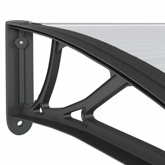 Deurluifel 300x100 cm polycarbonaat zwart 6