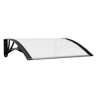 Deurluifel 80x75 cm polycarbonaat zwart en transparant 2