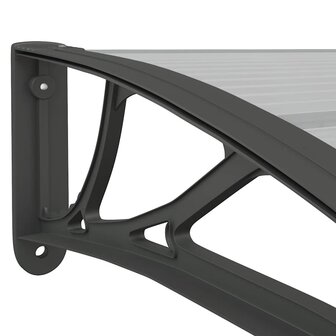 Deurluifel 80x75 cm polycarbonaat zwart en transparant 6