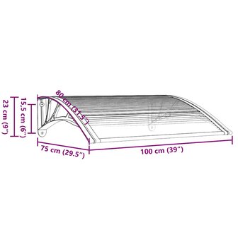 Deurluifel 100x75 cm polycarbonaat zwart 7
