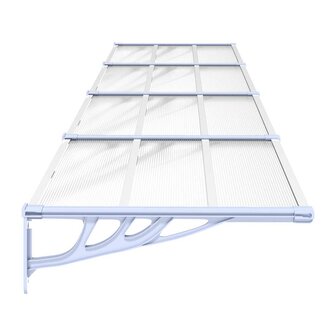 Deurluifel 396x90 cm polycarbonaat grijs en transparant 4