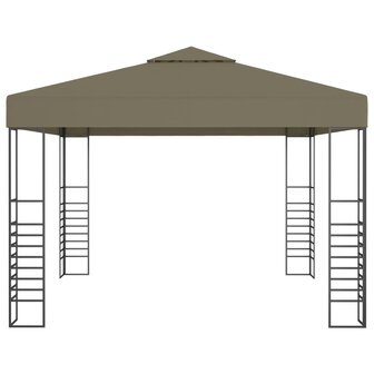 Tuinpaviljoen met LED-lichtslinger 3x3 m taupe 4