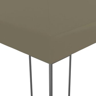 Tuinpaviljoen met LED-lichtslinger 3x3 m taupe 5