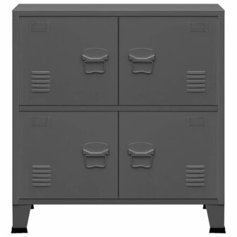 Opbergkast industrieel 75x40x80 cm staal antracietkleurig 4