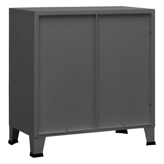 Opbergkast industrieel 75x40x80 cm staal antracietkleurig 7