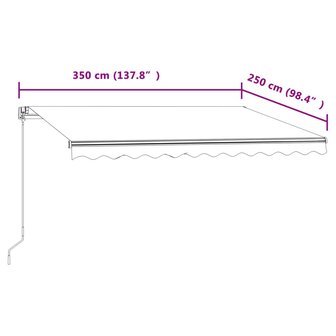 Luifel automatisch uittrekbaar 350x250 cm cr&egrave;mekleurig 9