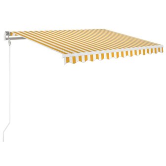 Luifel automatisch uittrekbaar 350x250 cm geel en wit 2