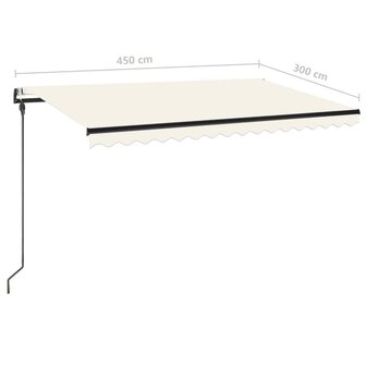 Luifel automatisch uittrekbaar 450x300 cm cr&egrave;mekleurig 9