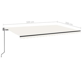 Luifel automatisch uittrekbaar 500x300 cm cr&egrave;mekleurig 9