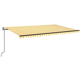Luifel automatisch uittrekbaar 500x300 cm geel en wit 2