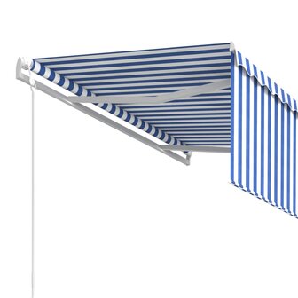 Luifel automatisch uittrekbaar rolgordijn 3,5x2,5 m blauw wit   5
