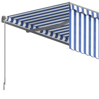 Luifel automatisch uittrekbaar met rolgordijn 5x3m blauw en wit 5