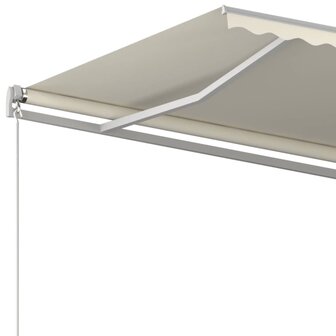 Luifel automatisch uittrekbaar met palen 3,5x2,5 m cr&egrave;mekleurig 6
