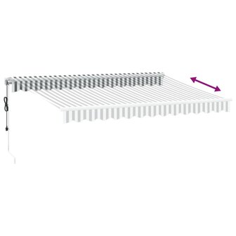 Luifel automatisch uittrekbaar 350x250 cm antracietkleur en wit 5