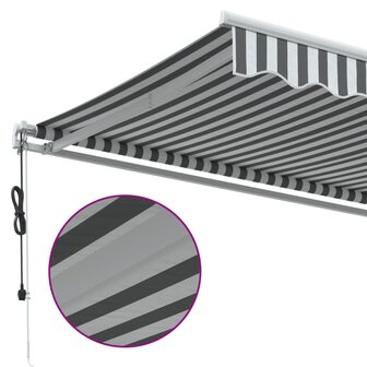 Luifel automatisch uittrekbaar 350x250 cm antracietkleur en wit 8
