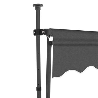 Luifel handmatig uitschuifbaar met LED 250 cm antracietkleurig 4