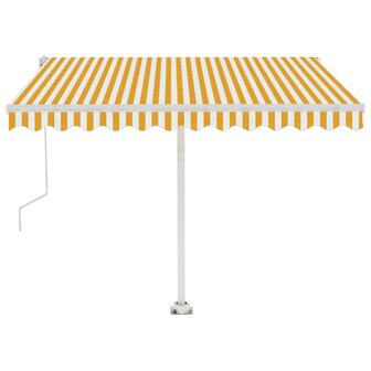 Luifel vrijstaand automatisch 350x250 cm geel en wit 4