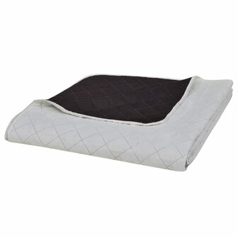 Bedsprei gewatteerd dubbelzijdig 220x240 cm beige/bruin 1