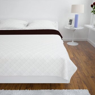 Bedsprei gewatteerd dubbelzijdig 220x240 cm beige/bruin 3
