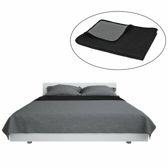 Bedsprei dubbelzijdig 220x240 cm quilt grijs en zwart 2