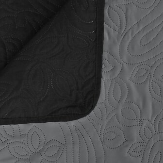 Bedsprei dubbelzijdig 220x240 cm quilt grijs en zwart 5