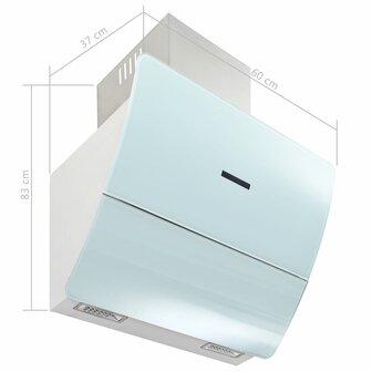 Wandafzuigkap 756 m&sup3;/u 60 cm roestvrij staal wit 9