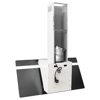 Wandafzuigkap 90 cm staal en gehard glas wit 5
