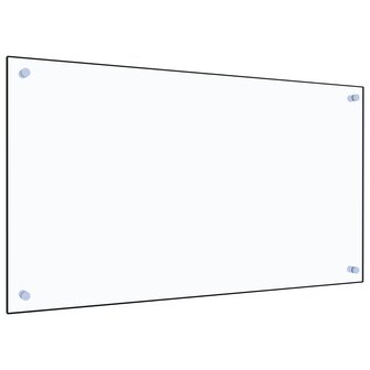 Spatscherm keuken 90x50 cm gehard glas transparant 1