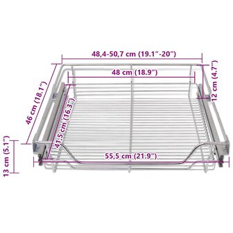 Draadmanden uittrekbaar 2 st 600 mm zilverkleurig  8