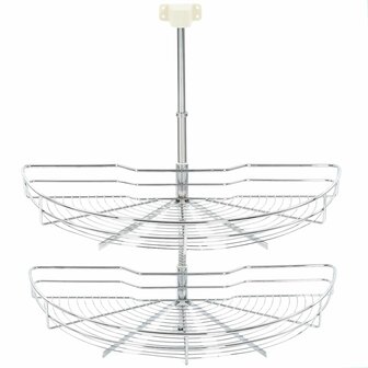 Draadmand keuken 2-laags 180 graden 75x38x80 cm zilverkleurig 5