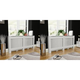 Radiatorombouw 2 st 172 cm MDF wit 1