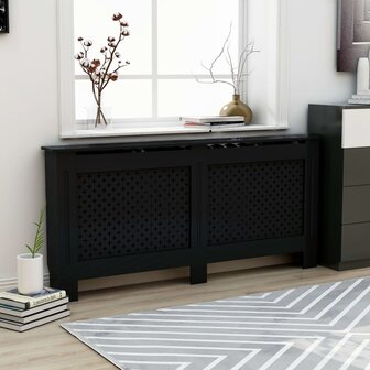 Radiatorombouw 172x19x81,5 cm MDF zwart 1